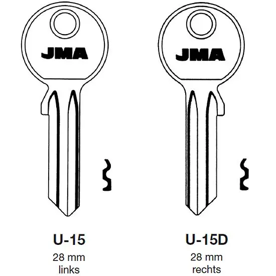 Ausverkauf Schlüsselrohling JMA Universal U-15 und U-15D