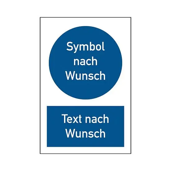 Kombi-Gebotsschild, Wunschsymbol + Wunschtext Aktuell