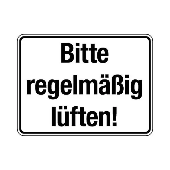 Preiswert Hinweisschild - Bitte regelmäßig lüften