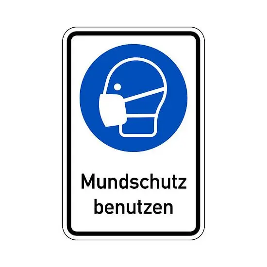 Hinweisschild - Mundschutz benutzen Rabatt