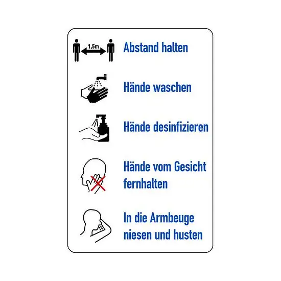 Top-Seller Hygieneschild - 5 wichtige Verhaltenregeln