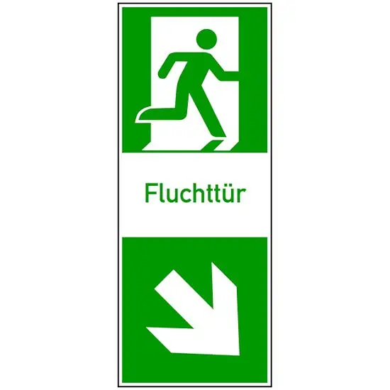Garantierte Lieferung Rettungszeichen - Fluchttür rechts