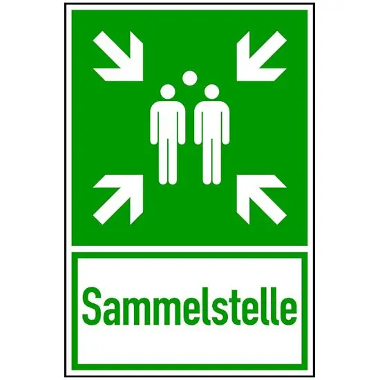 Rettungszeichen - Kombischild Sammelstelle ASR A1.3 DIN EN ISO 7010 Neu Im Sortiment