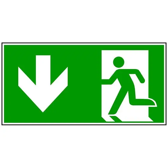 Rettungszeichen - Notausgang abwärts gehen DIN EN ISO 7010 Saisonangebot