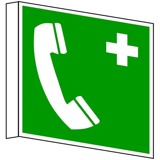 Rettungszeichen - Notruftelefon Fahnenschild ASR A1.3 DIN EN ISO 7010 Knallerangebot