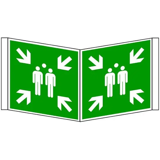 Begrenztes Angebot Rettungszeichen - Sammelstelle Winkelschild Nasenschild ASR A1.3 DIN EN ISO 7010