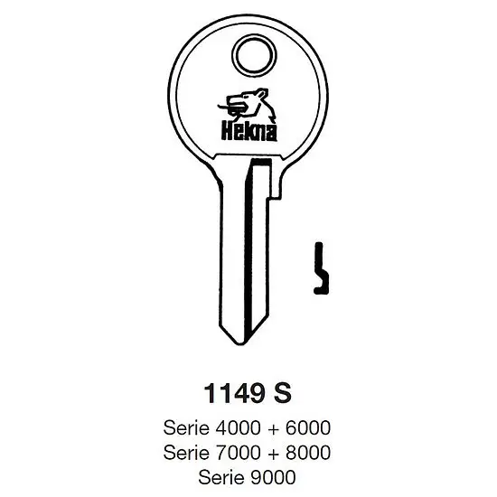 Schlüsselrohling HEKNA 1149 S Neue Kollektion