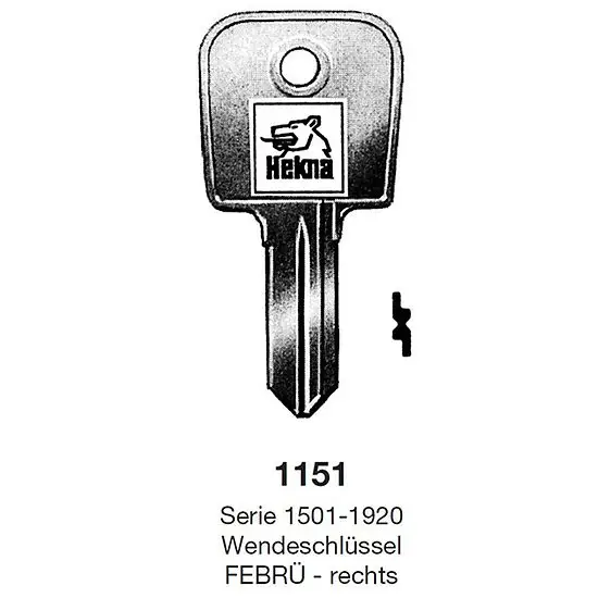 Schlüsselrohling HEKNA 1151 Neue Kollektion