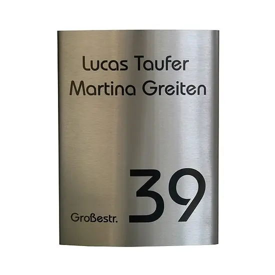 Top-Seller Hausnummer Edelstahl Bogen No 1B 15x20 cm