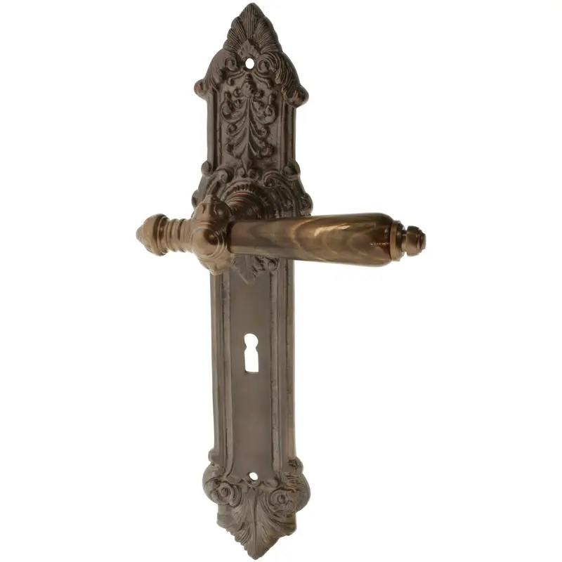 Zimmertürgarnitur Friedwin in Messing, antik Schneller Versand