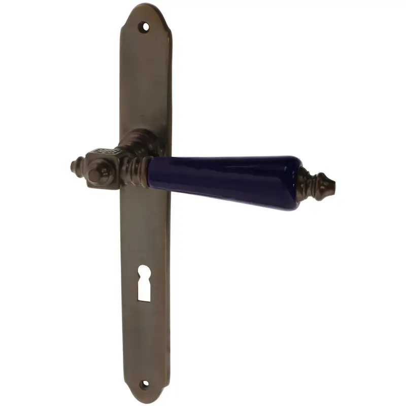 Zimmertürgarnitur Flacksee in Messing, antik Sale