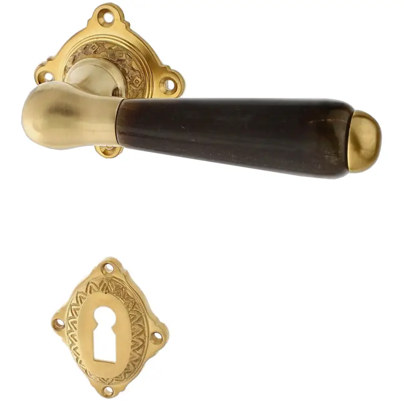 Jetzt Kaufen Türbeschlag mit Griffhülse aus Horn, Keramik oder Holz Messing Modell Conventer See