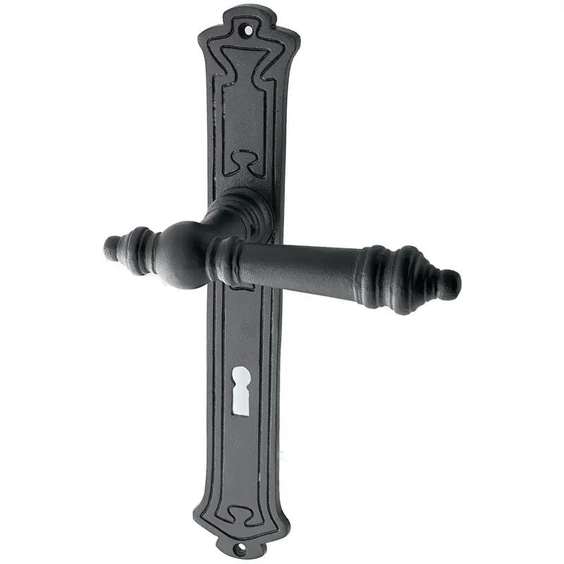 Billig Schwarze Türgarnitur Gusseisen Modell Schwarze Elster