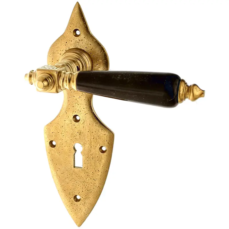 Zimmertürgarnitur Bodebert in Messing, patiniert Angebot