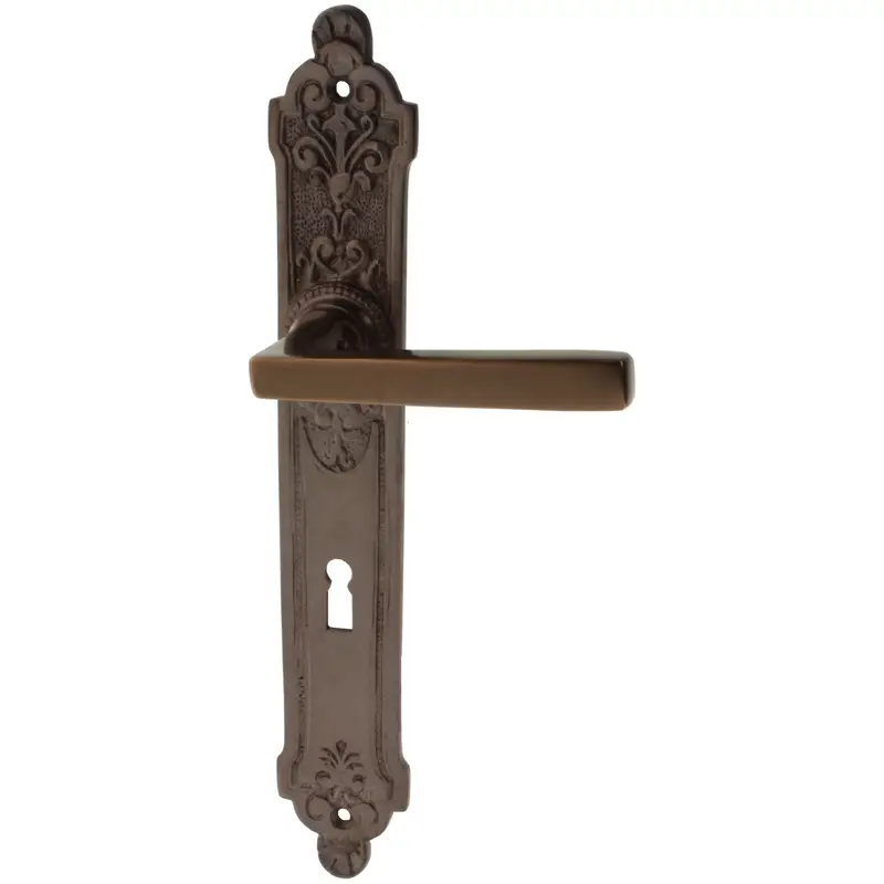 Aktuell Zimmertürgarnitur Bernhild in Messing, antik