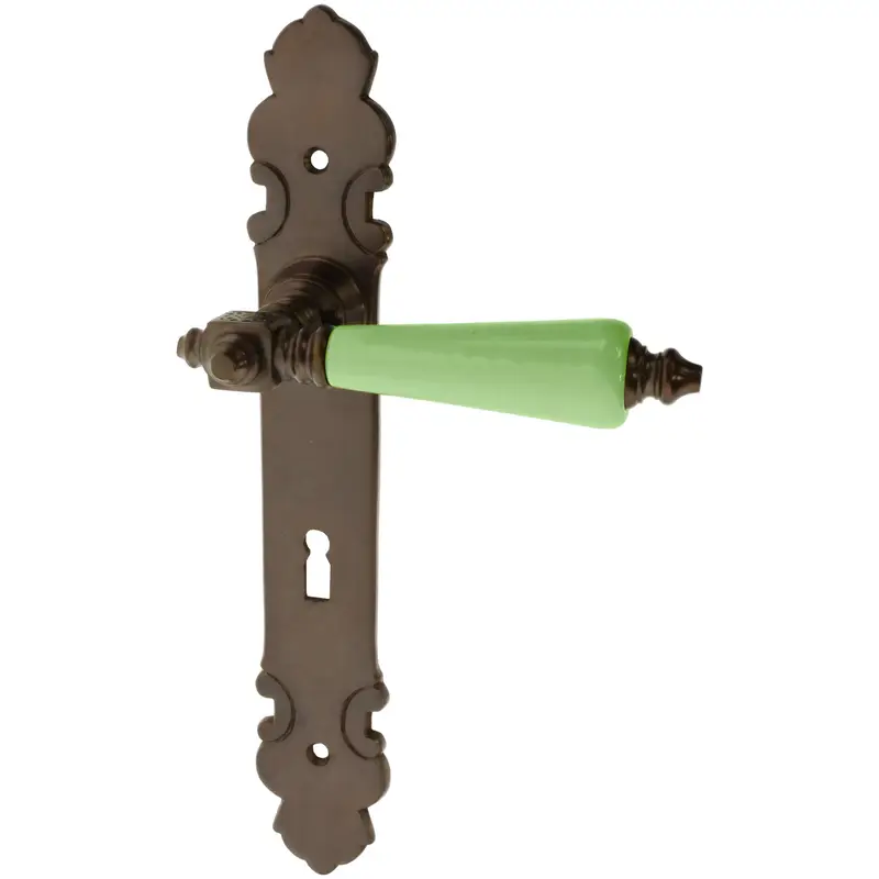 Markenware Zimmertürgarnitur Pagelsee in Messing, antik