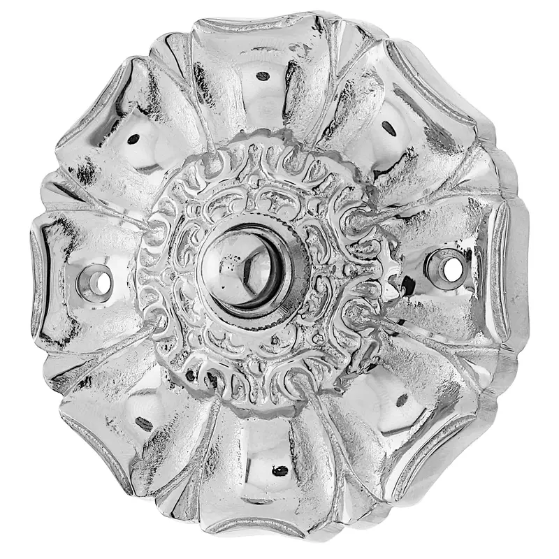 Antike Jugendstil Messing Türklingel - mit Blumenmuster - Modell N9401 Kracherpreis