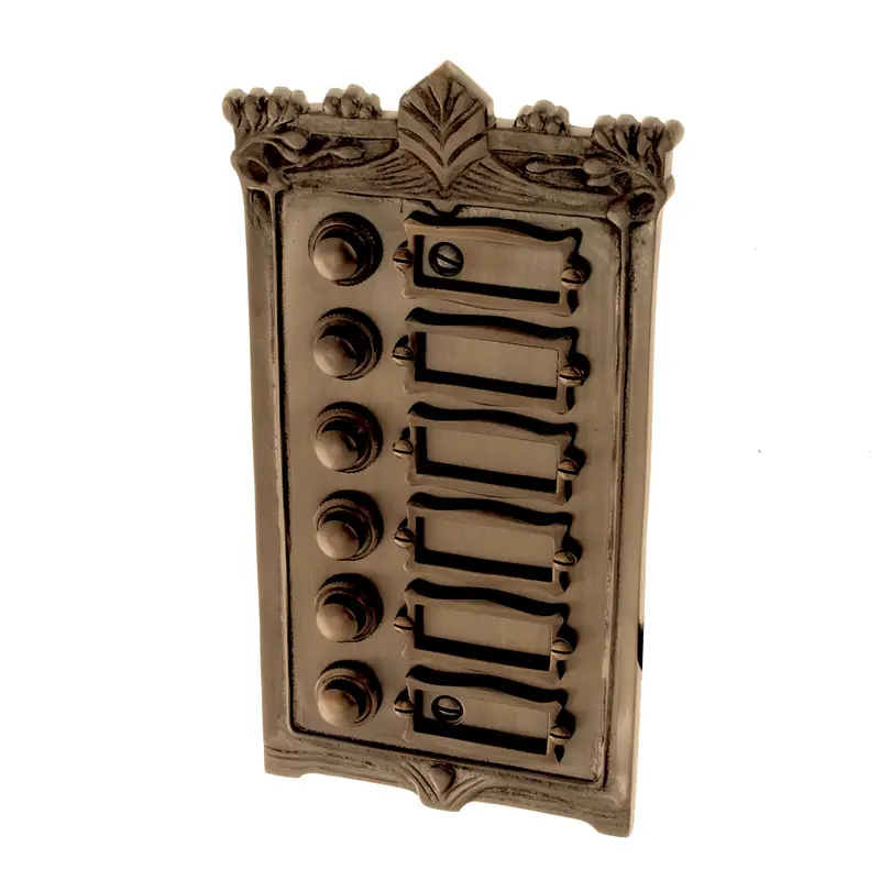 Klingel aus der Zeit des Jugendstil mit Namensfeld - Messing antik A9306 Heißes Angebot