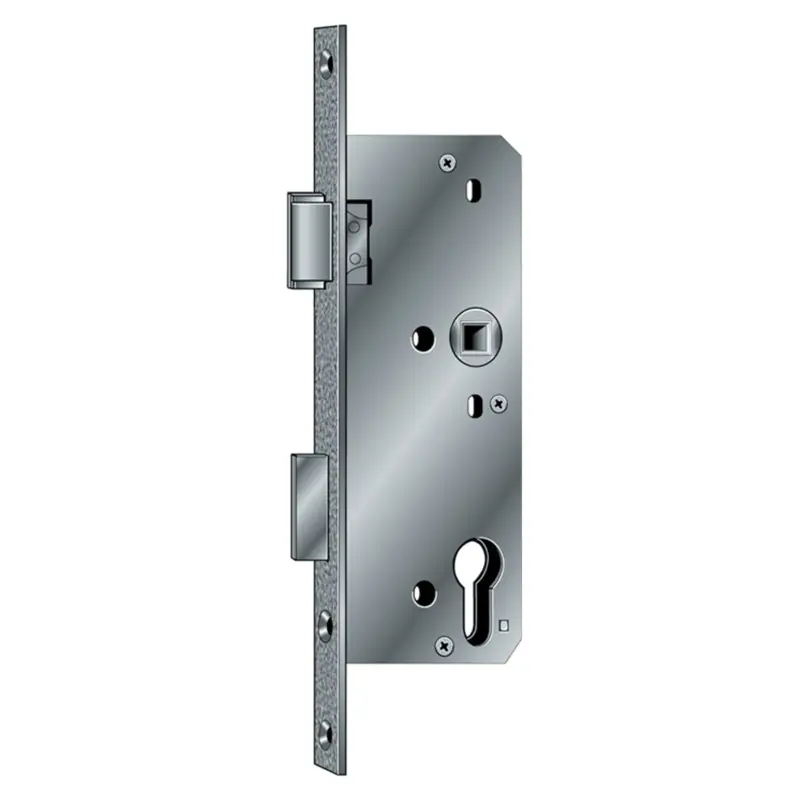 Glastür-Einsteckschloss BKS Nr. 00071015, PZ gelocht, 45/8/72 mm, 20x235 mm Stulp kantig, DIN links Echt