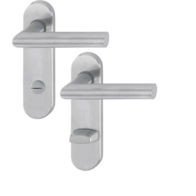 Hoppe Türdrücker Amsterdam Kurzschild WC Edelstahl matt E1400Z/353K F69 Türgriff Letzte Chance