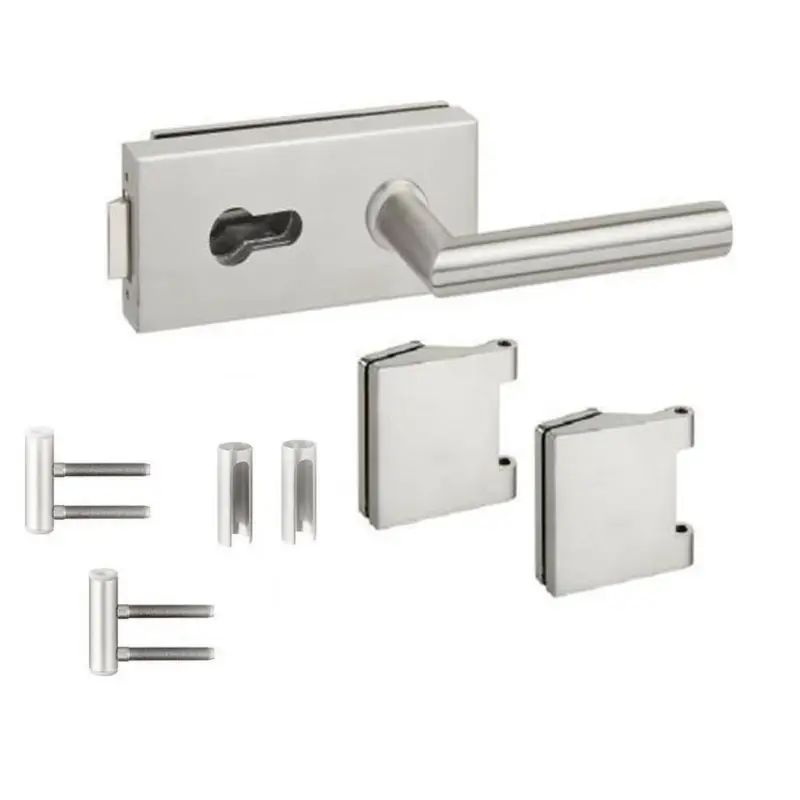 Sonderangebot Glastürbeschlag Glastür Edelstahl Türgriff Studio Office Bänder Schloss Glas SET