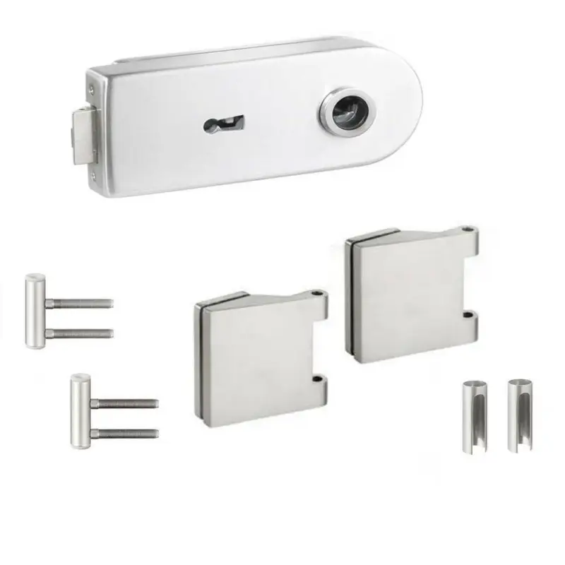 Rabatt Glastürbeschlag Glastür Edelstahl Türgriff Studio Office Bänder Schloss Glas SET
