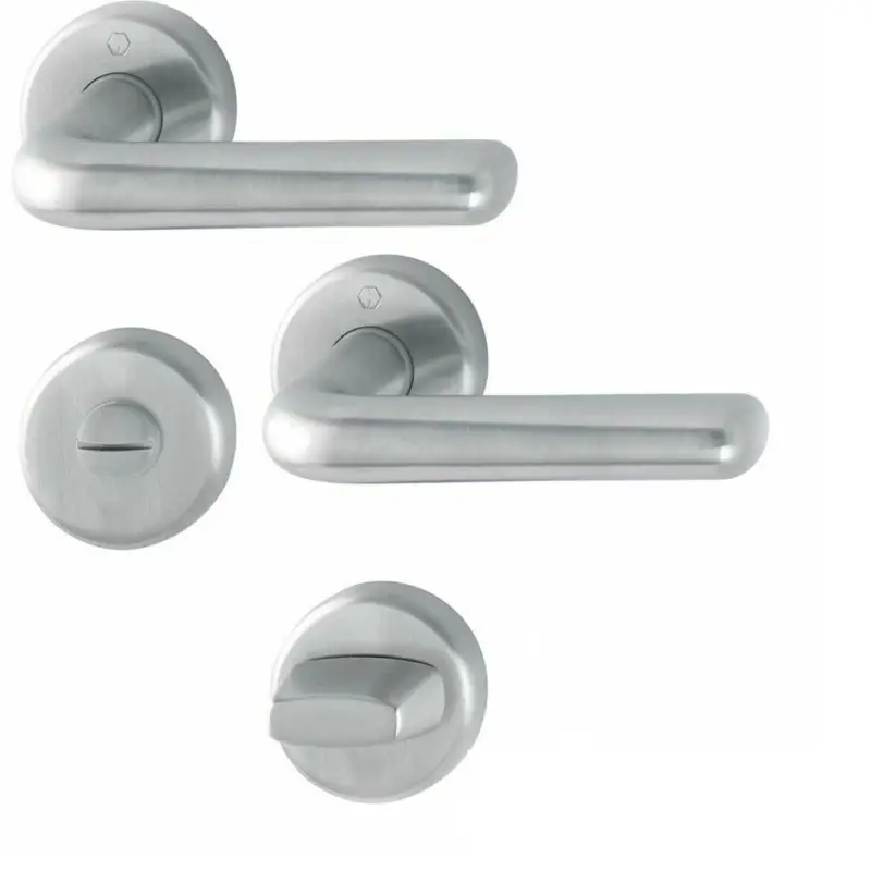 Hoppe Türdrücker Helsingborg Rosette WC Edelstahl matt F69 Türgriff Türbeschlag Markenware