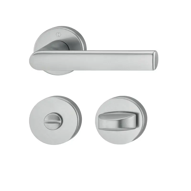 Hoppe Türdrücker Hamburg Rosette WC Alu F9 Stahlfarben Türgriff Türbeschlag Top-Seller
