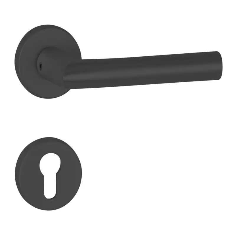 Top-Angebot Hermat Türdrücker L-Form PZ Basic02 schwarz matt Türgriff Drückergarnitur