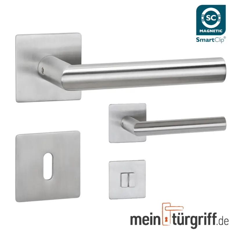 HERMAT Drückergarnitur mit Rosetten BASIC 02 1802/2611.FL, Edelstahl Heißes Angebot