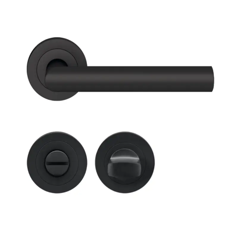 Gratis Versand Karcher Drückergarnitur Rhodos ER28 BAD 83 Kosmos Schwarz Türgriff Türbeschlag Türdrücker