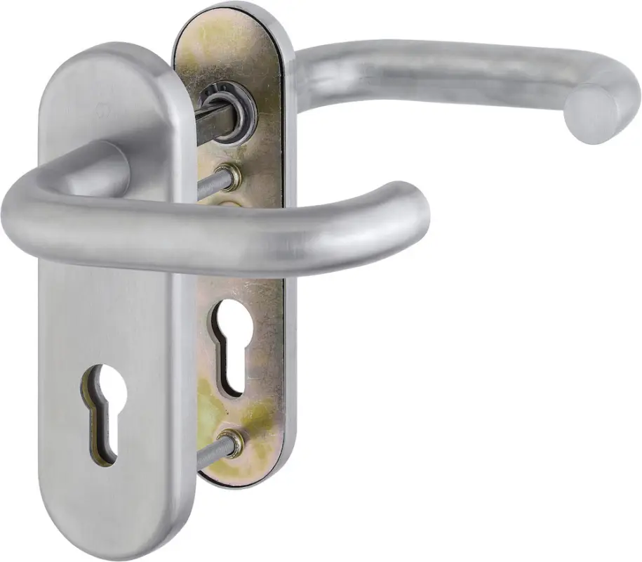HOPPE® FH Schutz-Drückergarnitur mit Kurzschild Paris FS-E138F/3331K/353K-1, Edelstahl Geprüft