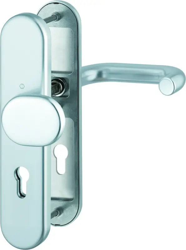 Abverkauf HOPPE® FH Schutz-Wechselgarnitur mit Langschild Paris FS-86G/3331/3330/138F, Aluminium