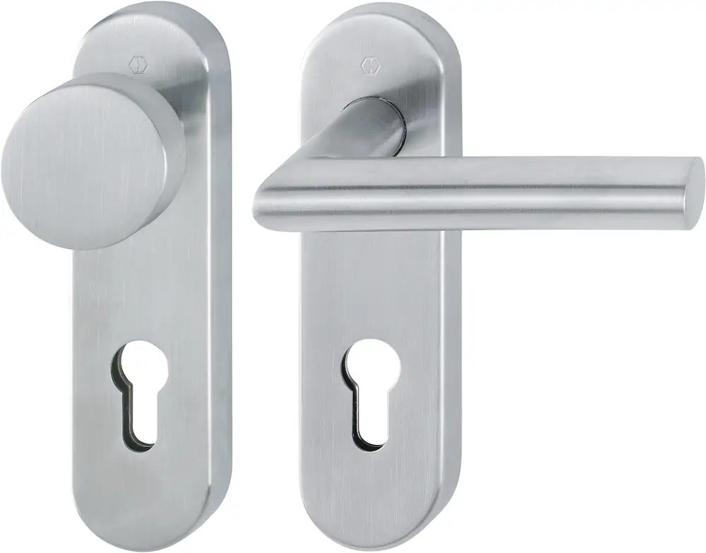 Markenprodukt HOPPE® FH Wechselgarnitur mit Kurzschild Amsterdam FS-E58/353KH/1400, Edelstahl