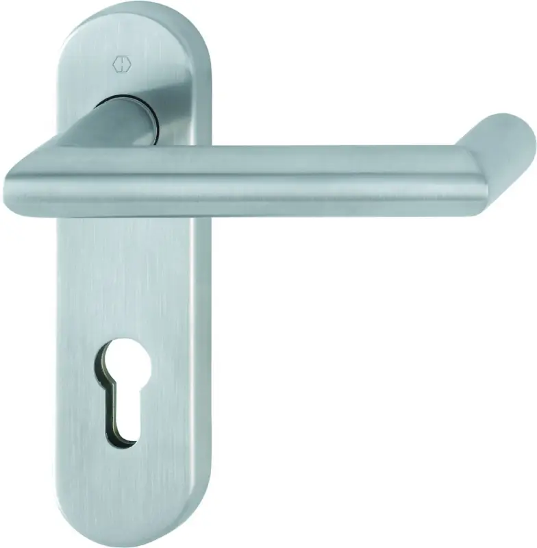 Letzte Chance HOPPE® FH Drückergarnitur mit Kurzschild Rotterdam FS-E1401/353KH, Edelstahl