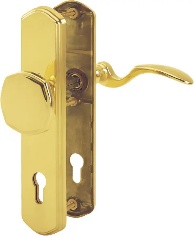 HOPPE® Schutz-Wechselgarnitur mit Langschild München M57/334A/333N/112SH, 10/92 mm, Messing Ausverkauf