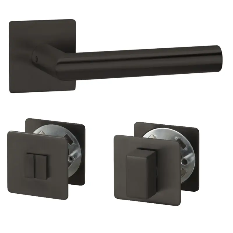 Top-Angebot Hermat Türgriff Türdrücker Drückergarnitur Basic 02 flach Smartcclip Magnetic smoke black WC / BAD