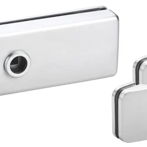 HERMAT Ganzglastürschloss-Set GENOVA 6081/6315, Edelstahl Abverkauf