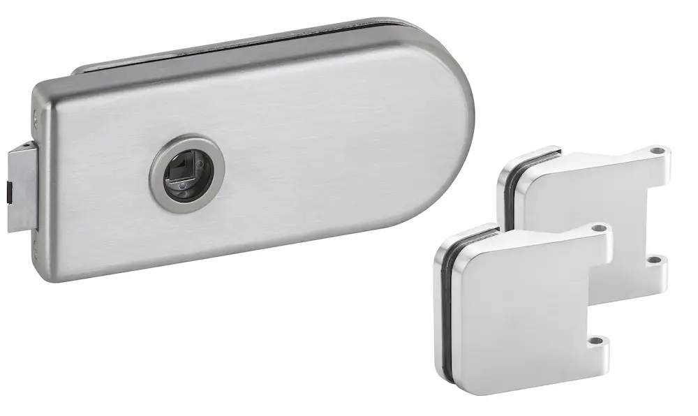 Meistverkauft HERMAT Ganzglastürschloss-Set VENEZIA 6011/6315, Edelstahl