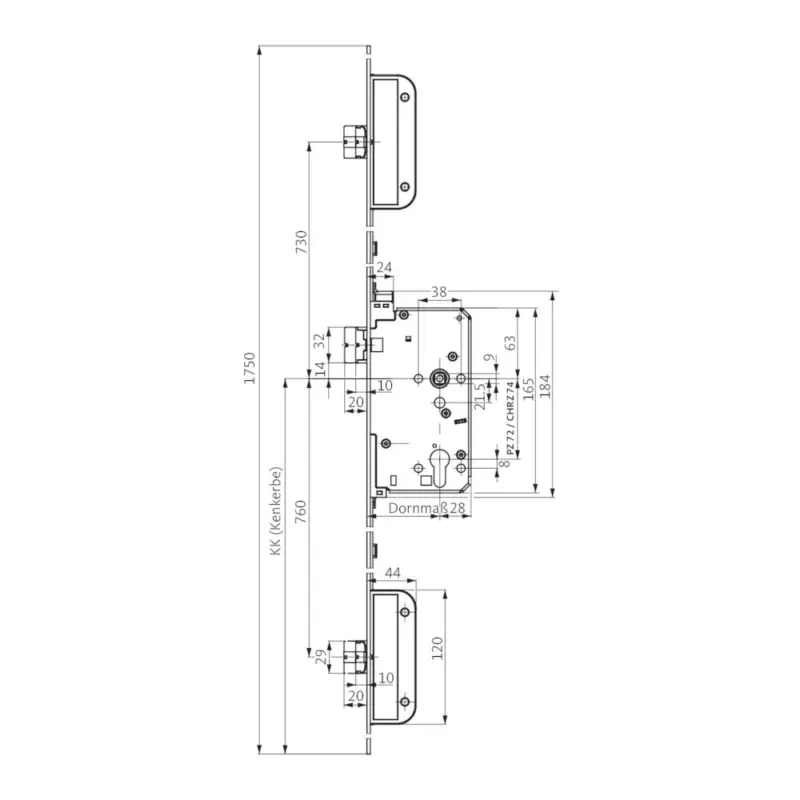Beliebt BKS Panik-Mehrfachverriegelung (mechanisch) SECURY 2110, F-Stulp, Edelstahl