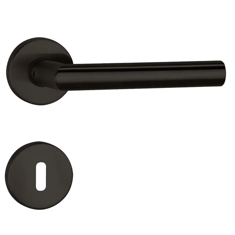 Aktuell Hermat Türdrücker L-Form Basic02 smoke black Türgriff Drückergarnitur