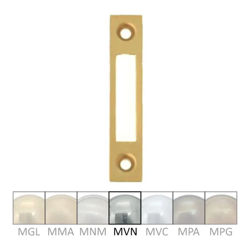 Schließblech Messing vernickelt, 10 x 60 mm der Serie XS001 Top-Seller