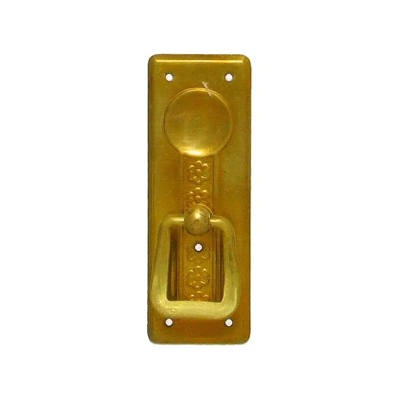 Jugendstil Möbelschild geprägt Messing MPA 27 x 75mm mit Griff Serie JU001 Preis Gesenkt