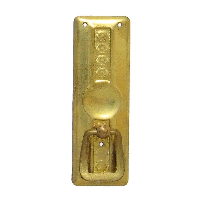 Jugendstil Möbelschild geprägt Messing MPA 30 x 90mm mit Griff Serie JU001 Kostenloser Versand