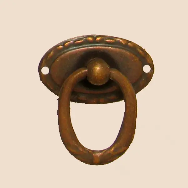 Meistverkauft Jugendstil Möbelschild geprägt Messing MPA 37 x 22mm mit Griff Serie JU002