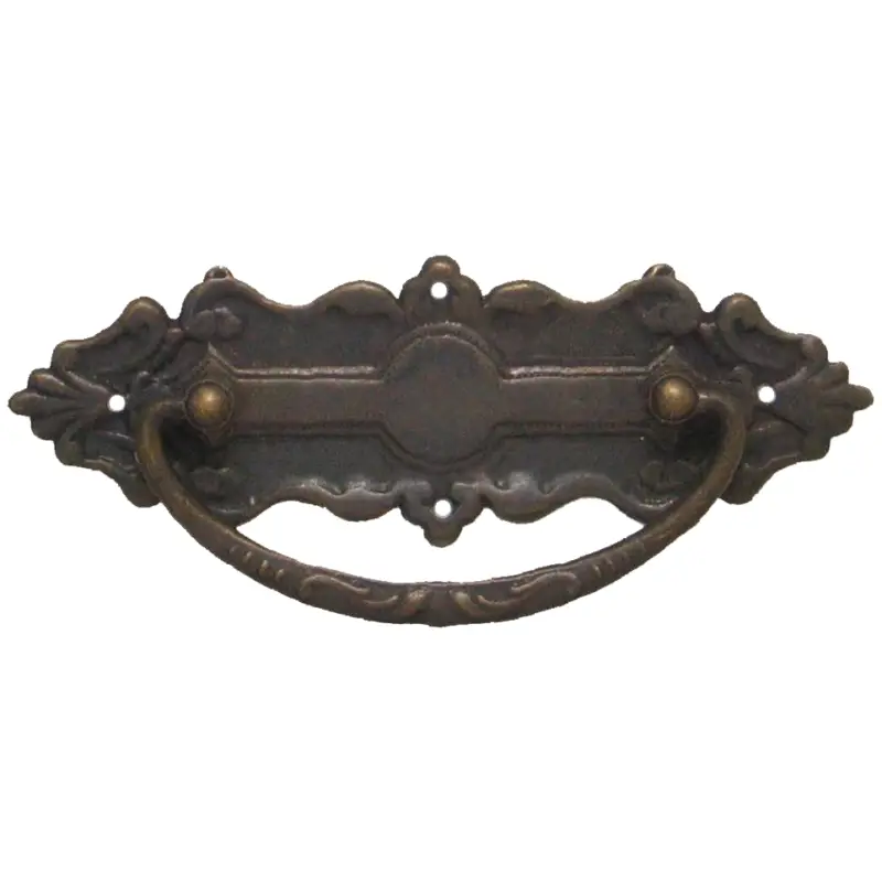 Begrenztes Angebot Historismus Möbelschild geprägt Messing MPA 113 x 39mm mit Griff Serie HI001