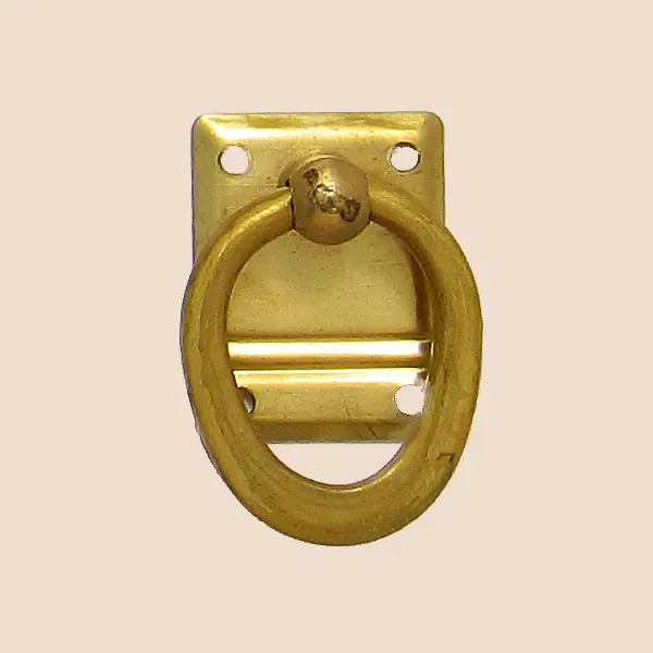 Kracherpreis Jugendstil Möbelschild geprägt Messing MMA 25 x 30mm mit Griff rund Serie JU104