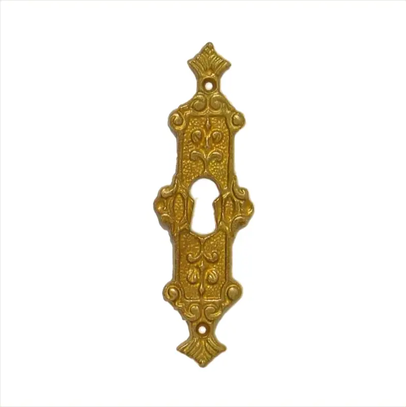 Historismus Möbelschild gegossen Messing MMA 27 x 85mm mit Schlüsselloch Serie HI004 Top-Angebot