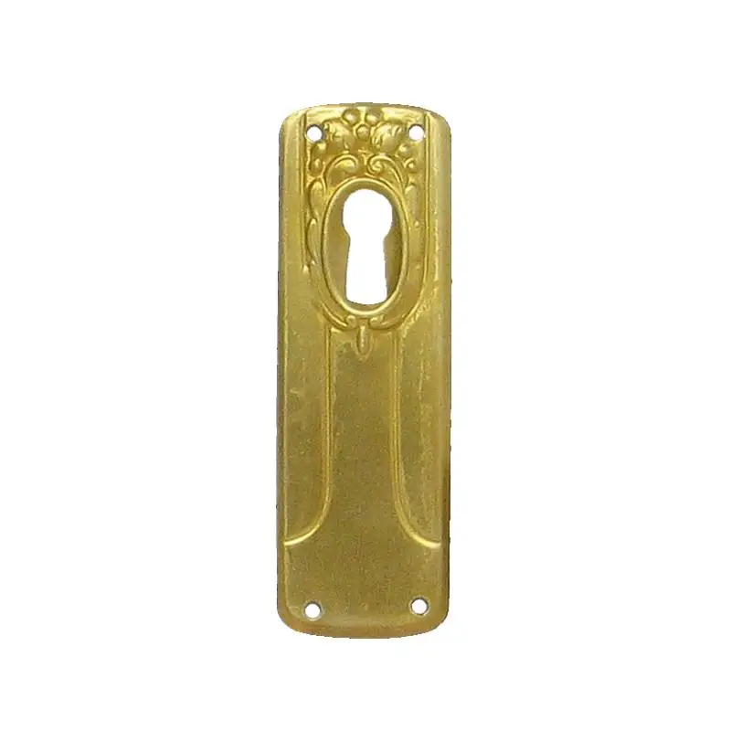 Jugendstil Möbelschild Messing MGL 26 x 80mm mit Schlüsselloch Serie JU015 Zertifiziert