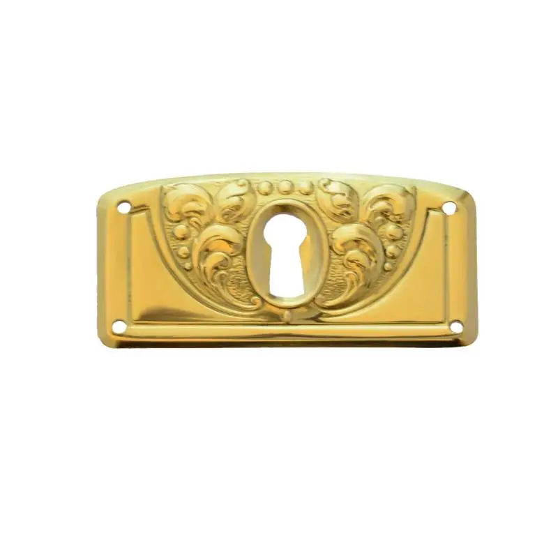 Neu Jugendstil Möbelschild geprägt Messing MPG 68 x 36mm mit Schlüsselloch Serie JU015